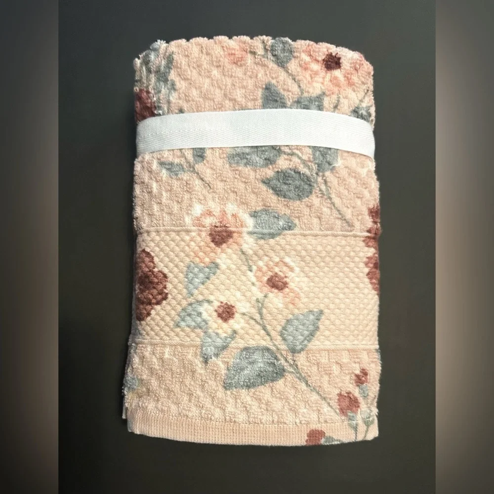 💥4pc DEBORAH CONNOLLY Floral/White Bath Hand Towel Set - Botanist/Classic Rose